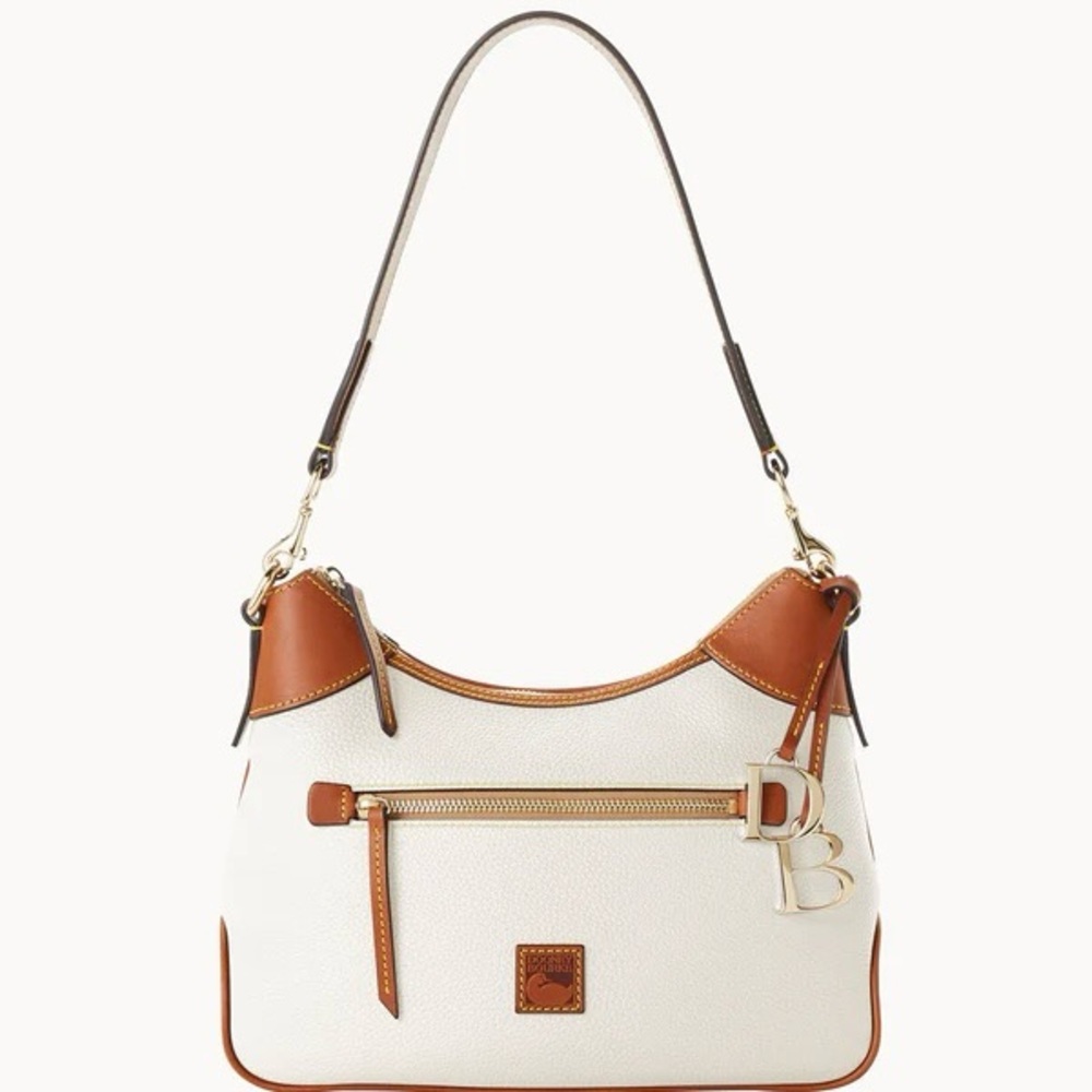 Dooney & Bourke White Pebble Grain Hobo Bag - Picture 2 of 13